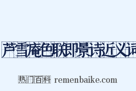 芦雪庵色联即景诗近义词是什么意思的图片